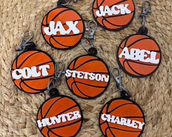 Personalized Basketball Keychain | Custom Name Sports Keychain | Basketball Team Gift | Player Backpack Tag | Coach Team Favor