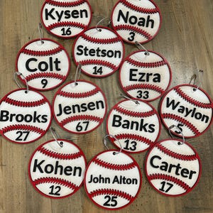 Baseball Bag Tag, Baseball Keychain, baseball name tag, Softball Name Tag, Softball bag Tag, Fall Ball, T Ball Tag