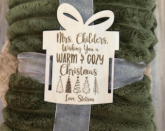 Teacher Christmas Gift | Blanket Gift Tag | Gift Tag for Teachers | Christmas Gift from students | Personalized Gift Tag