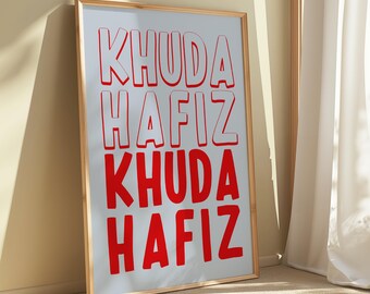Khuda Hafiz Urdu Poster, Retro Wandkunst, Museum Poster, Vintage Galeriewand, Galerie Wandkunst, Moderner Druck, Digitaldruck