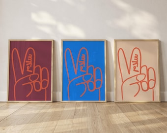 Arabic Peace Sign Print Set of 6, Bundle,  Salam Wall Art Bundle, Colorful Arabic Typography Prints, Modern Middle Eastern Decor, Digital