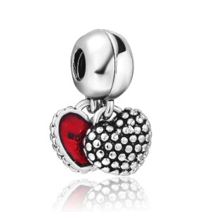 Mother Daughter, Pair of 2 Pandora Charms, Red Enamel, Sterling Silver 925, Mom Mother&#39;s Day Special