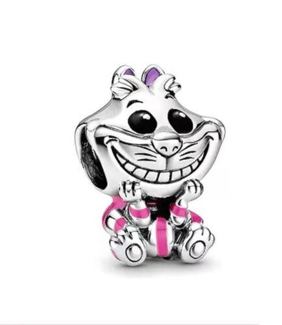 Alice in Wonderland Cheshire Cat Pandora Charm Disney W/pouch St