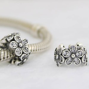 2 Pieces Pandora Sterling Silver Dazzling Daisies Spacer Charm Summer Flash Sale