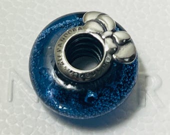 Pandora Disney Mickey Mouse & Minnie Mouse Blue Murano Glass Charm New Year 2026