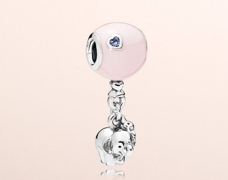 Elephant and Pink Balloon Pandora Charm Baby Girl