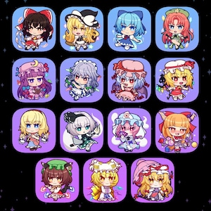 Touhou Project Glitter Charms Set A | acrylic, keychains