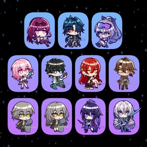 Honkai Star Rail Glitter Charms Set A | acrylic, keychains