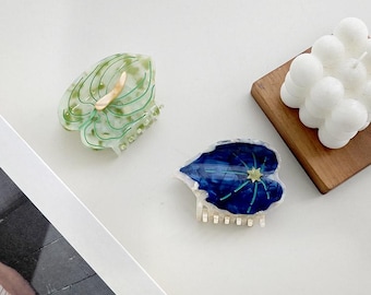 Monstera Leaf Hair Claw, Acetate Tropical Hair Clip