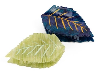 Perilla Leaf Hair Claw Clip, Acetate Plant Design