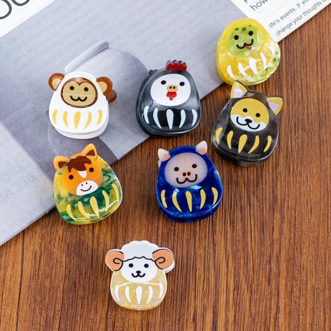 Animal Acetate Mini Hair Claw Clips, Set of 7 - Etsy display picture 3