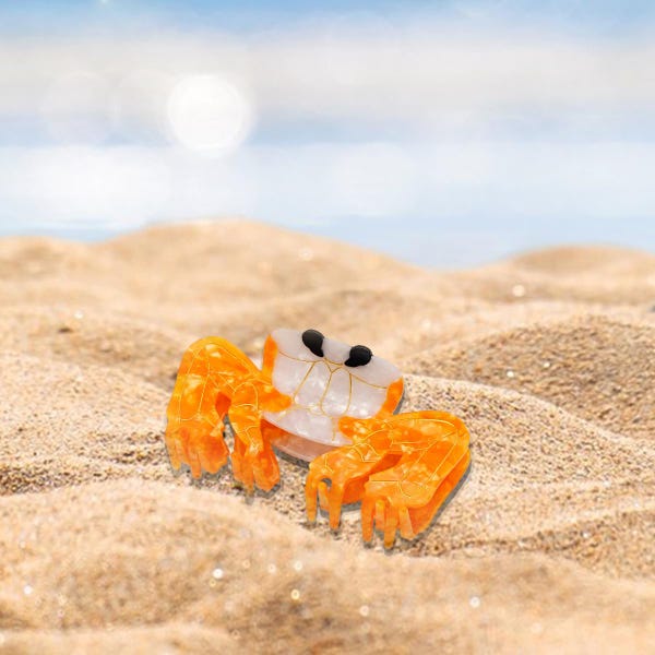 Crab Hair Claw, Ecofriendly Acetate, Ocean Animal Hair Clip