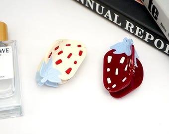 Strawberry Hair Claw: Eco-Friendly Acetate Fruit Clip