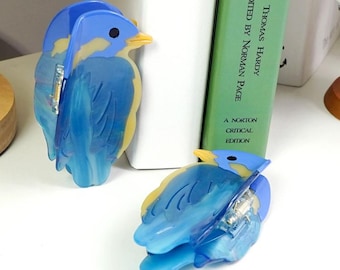 Bird hair claw, Blue bird hair claw, Acetate hair claw, Gift idea