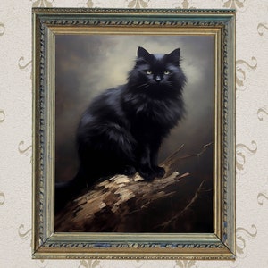 Black Cat | Dark Academia | Wiccan Occult | Dark Cottagecore | Witchy Decor & Gifts | Woodland | Moody Gothic Art | Instant Digital Download
