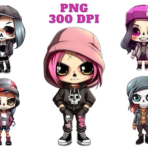Skull Girl Clipart, Graffiti Street Art, Shirt Sublimation, Cool Graffiti Skullgirl, Commercial Use, Instant Digital Download, Urban Art PNG