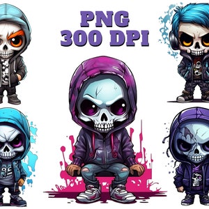 Skull Boy Clipart, Graffiti Street Art, Shirt Sublimation PNG, Cool Graffiti Skullboy, Commercial Use, Instant Digital Download, Urban, Cute