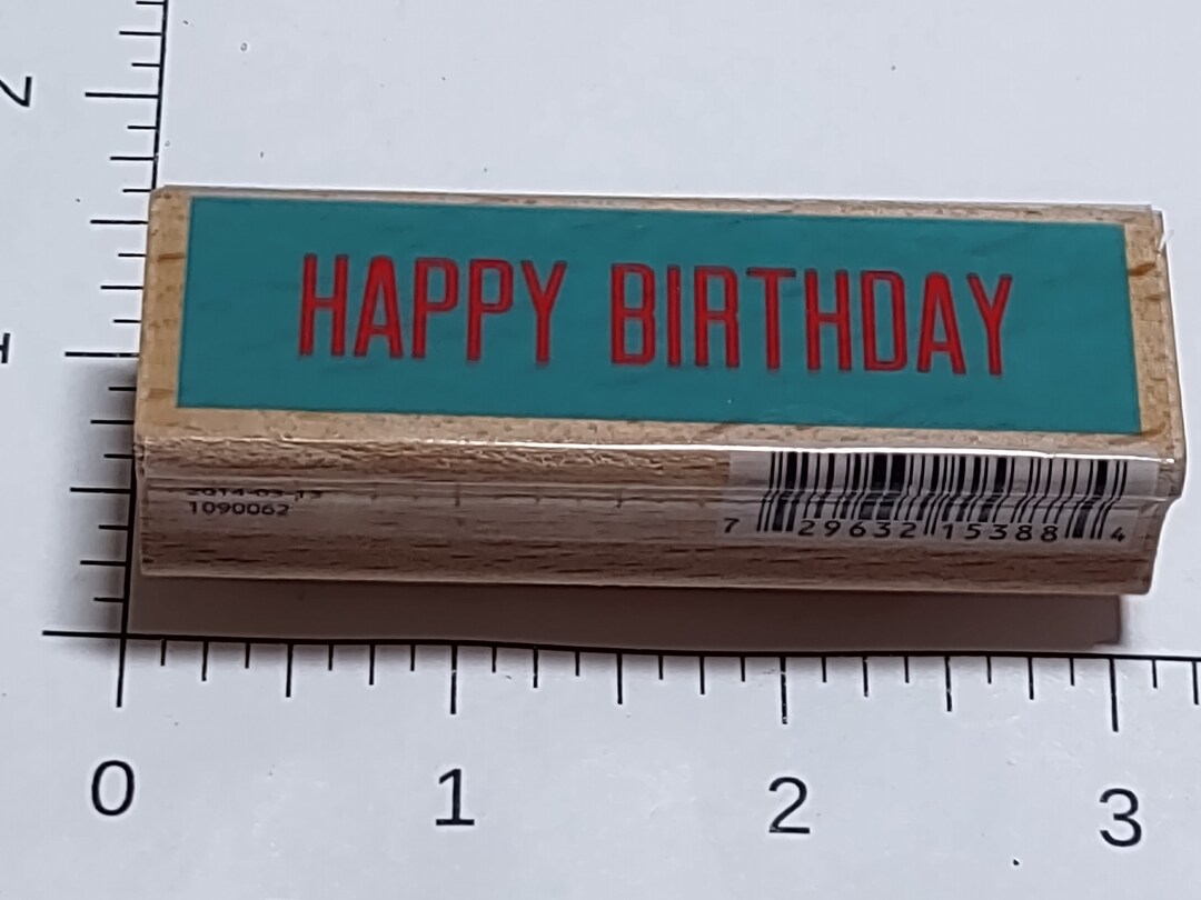 Studio G HAPPY BIRTHDAY Wood Mounted Rubber Stamp 1 X 3 - Etsy