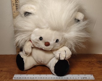 Vintage 12" Applause Bandy White Lion Stuffed Animal Plush