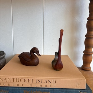 Vintage Wooden Ducks- Set of 2- hand carved