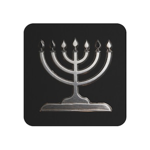 Silver Menorah Coasters | Wedding Feast 50 or 100 pc set Drink Coasters | Hanukkah FOD Purim Feast High Holy Day