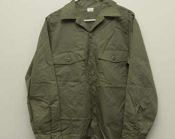 Vintage Army Utility Shirt Jacket OG 107 Vietnam Era or