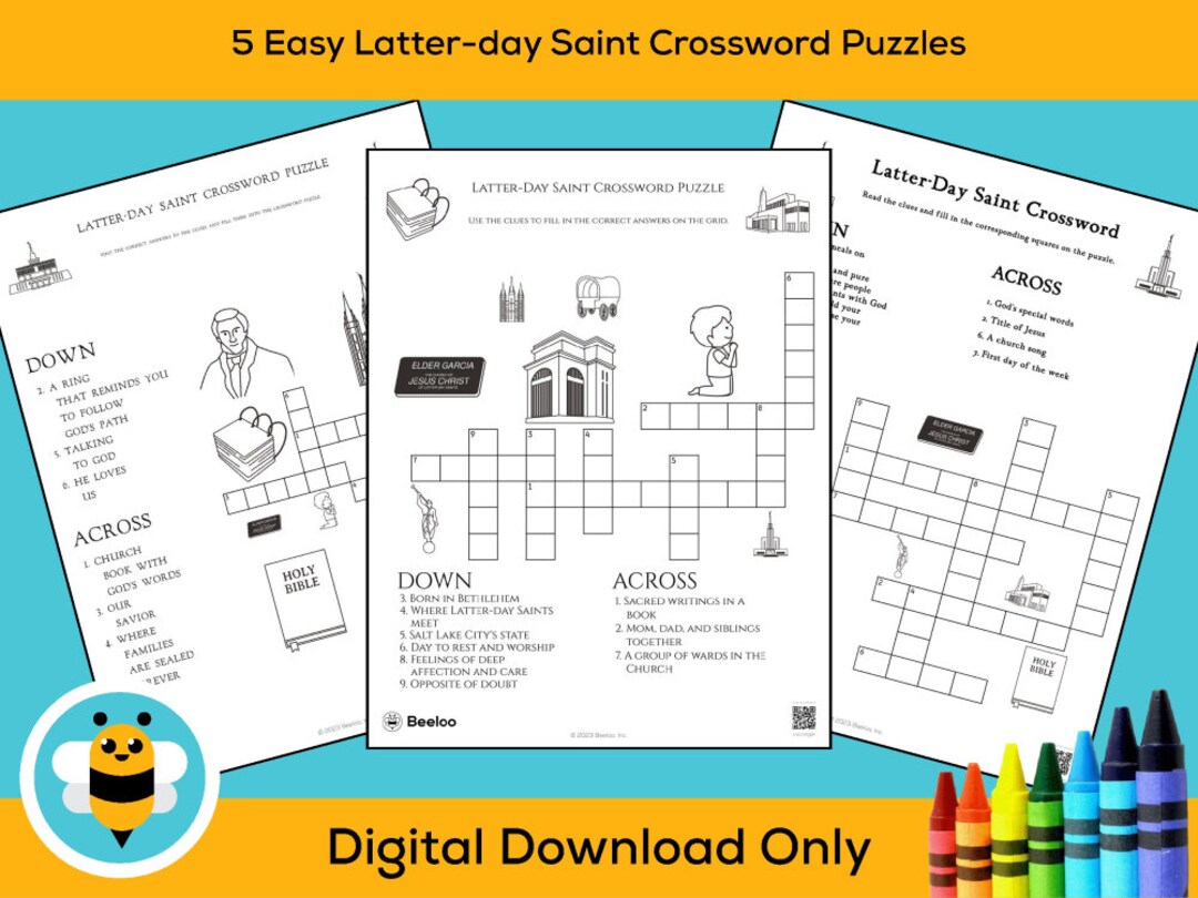 5 Easy Latterday Saint Crossword Puzzles Etsy