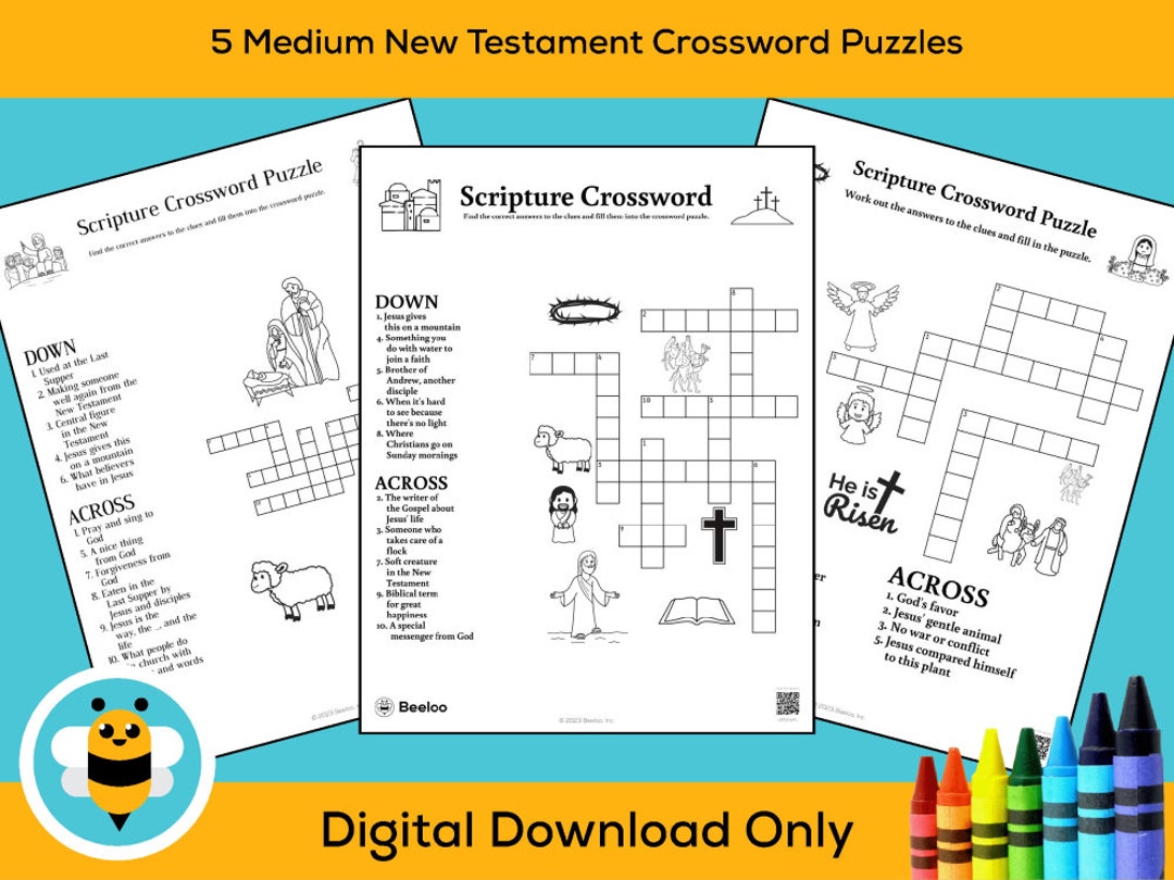 5 Medium New Testament Crossword Puzzles - Etsy