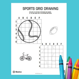 Simple Grid Drawing Printable Activity Pack for Kids Ages 4-6 - Etsy