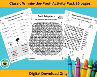 Classic Winnie-the-Pooh Printable Activity Packet Ages 5-9