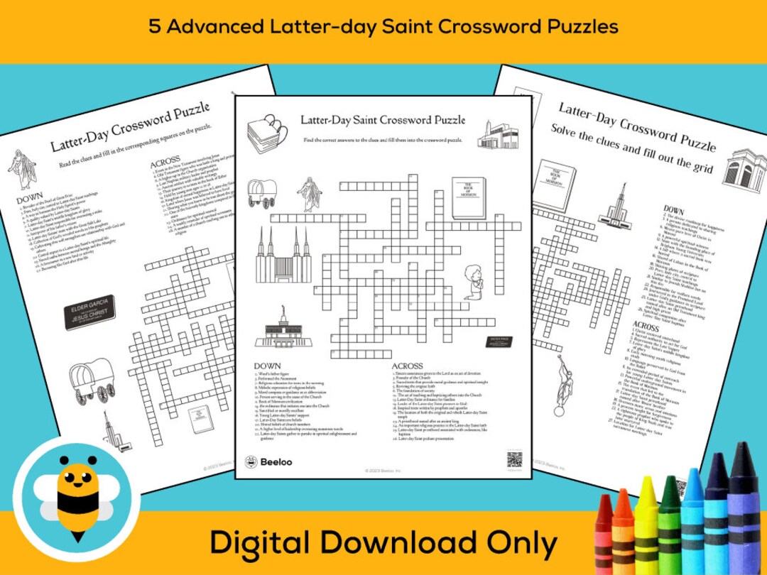 5 Advanced Latterday Saint Crossword Puzzles Etsy