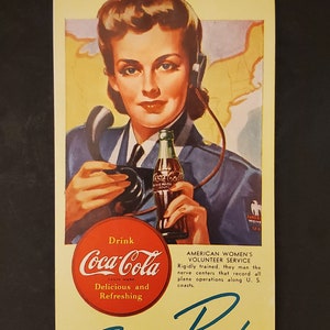 1940s Coca-Cola American Women&#39;s Volunteer Service Bridge Score Card Pad.