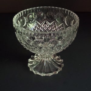 Glass Pedestal Goblet Compote/Candy Dish. Pressed Glass Footed Dish.