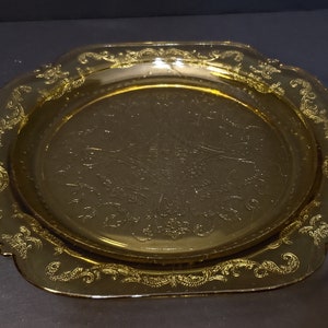 Federal Glass Yellow Depression Glass Platter with Madrid Pattern