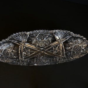 American Brilliant Period Cut Glass Celery Tray/Boat Dish