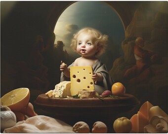 Santo Niño Jesús Cheesus: Envolturas de la galería de lienzos de la tabla de quesos divina