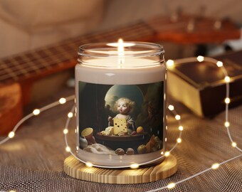 Holy Baby Cheesus: Vela de tabla de quesos divina, vela de soja perfumada, 9 oz