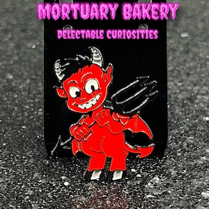 Devil Pin, Enamel Pin, Devil, Satan, Red Devil Pin, Red Devil, Pitch Fork