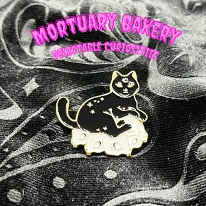 Skull Kitty, Cat Pin, Cat Lover, Cat Enamel Pin, Black Cat Pin, Black Cat Enamel Pin, Enamel Cat Pin, Enamel Pin Black Cat, Cute Cat Pin