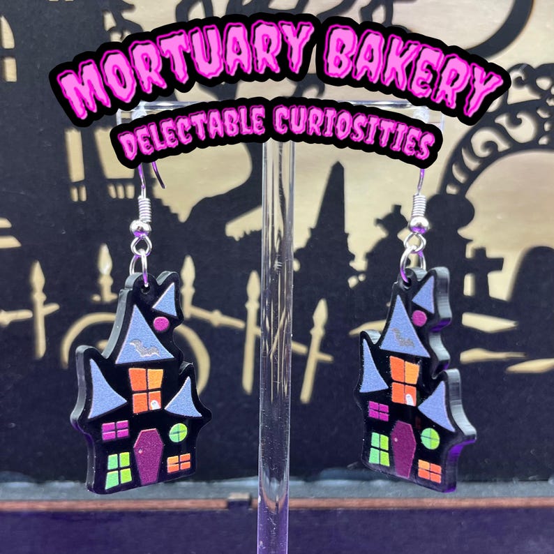 Haunted House Earrings, Haunted House, House Earrings, Home, Spooky