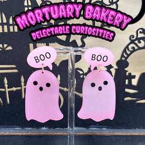 Ghost Earrings, Pink Ghost, Cute Ghost Earrings, Ghosts