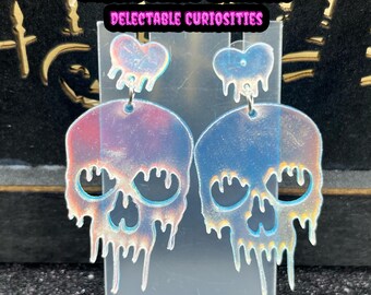 Skull Earrings, Skull, Earrings, Sugar Skull, Skull Decor, Skull Art, Skull Jewelry, Skull Earring, Black Skull, Halloween Skull