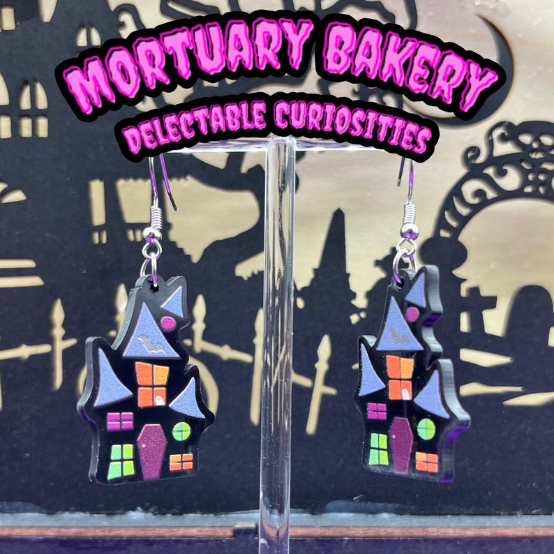 Haunted House Earrings, Haunted House, House Earrings, Home, Spooky