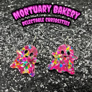 Ghost Earrings, Ghost Charm, Ghost Jewelry, Acrylic Earrings, Halloween, Halloween Earrings, Spooky, Spooky Earrings