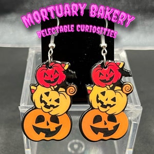 Pumpkin, Pumpkin Earrings, Pumpkin Stack, Halloween Pumpkin, Halloween Earrings