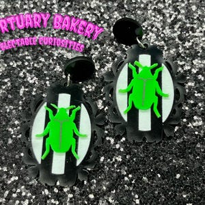 Beetle Earrings, Bug Earrings, Insect, Insect Earrings, Halloween, Halloween Earrings, Nostalgic Earrings, Nostalgic Jewelry