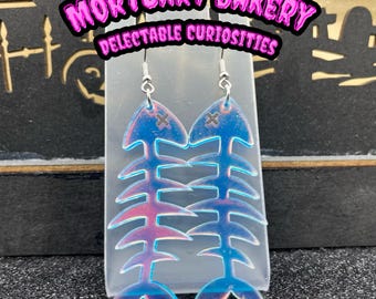Fisch Ohrringe, Fisch, Ohrringe, Baumeln Fisch Ohrringe, Fisch Ohrringe baumeln, Blauer Fisch Ohrringe, Fisch Charme, Fisch Ohrring, Fischskelett