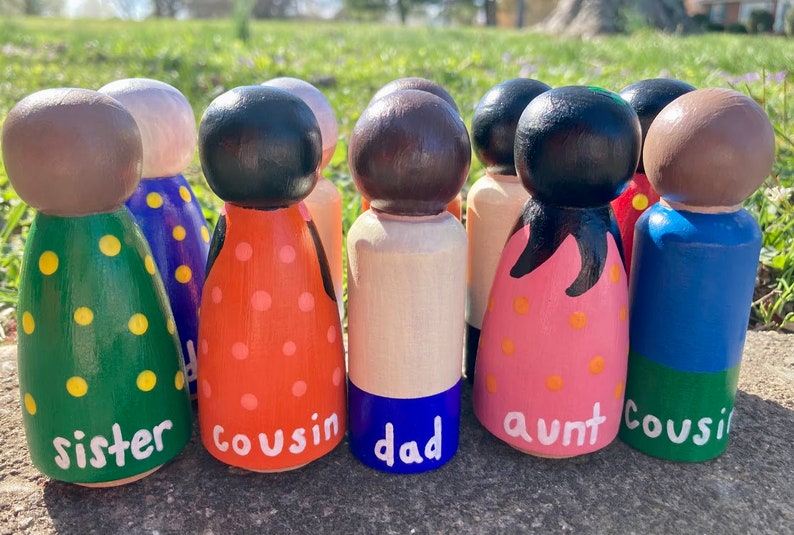Bilingual Peg Doll Family SPANISH Etsy