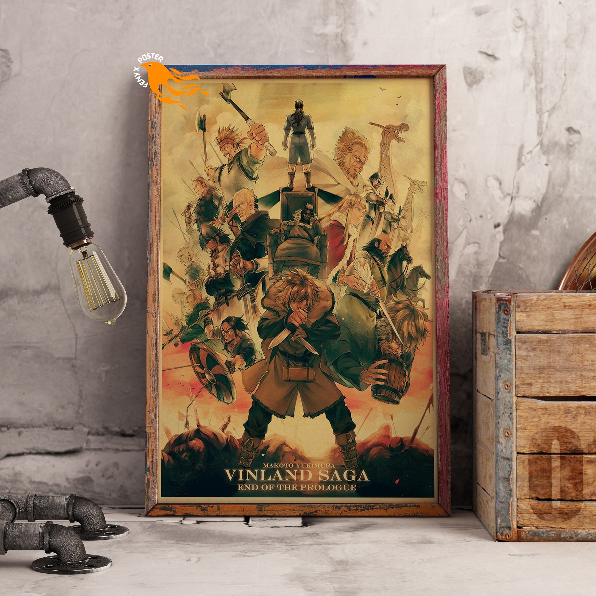 Vintage Poster Anime VINLAND SAGA Posters Are Decorated in the Bar