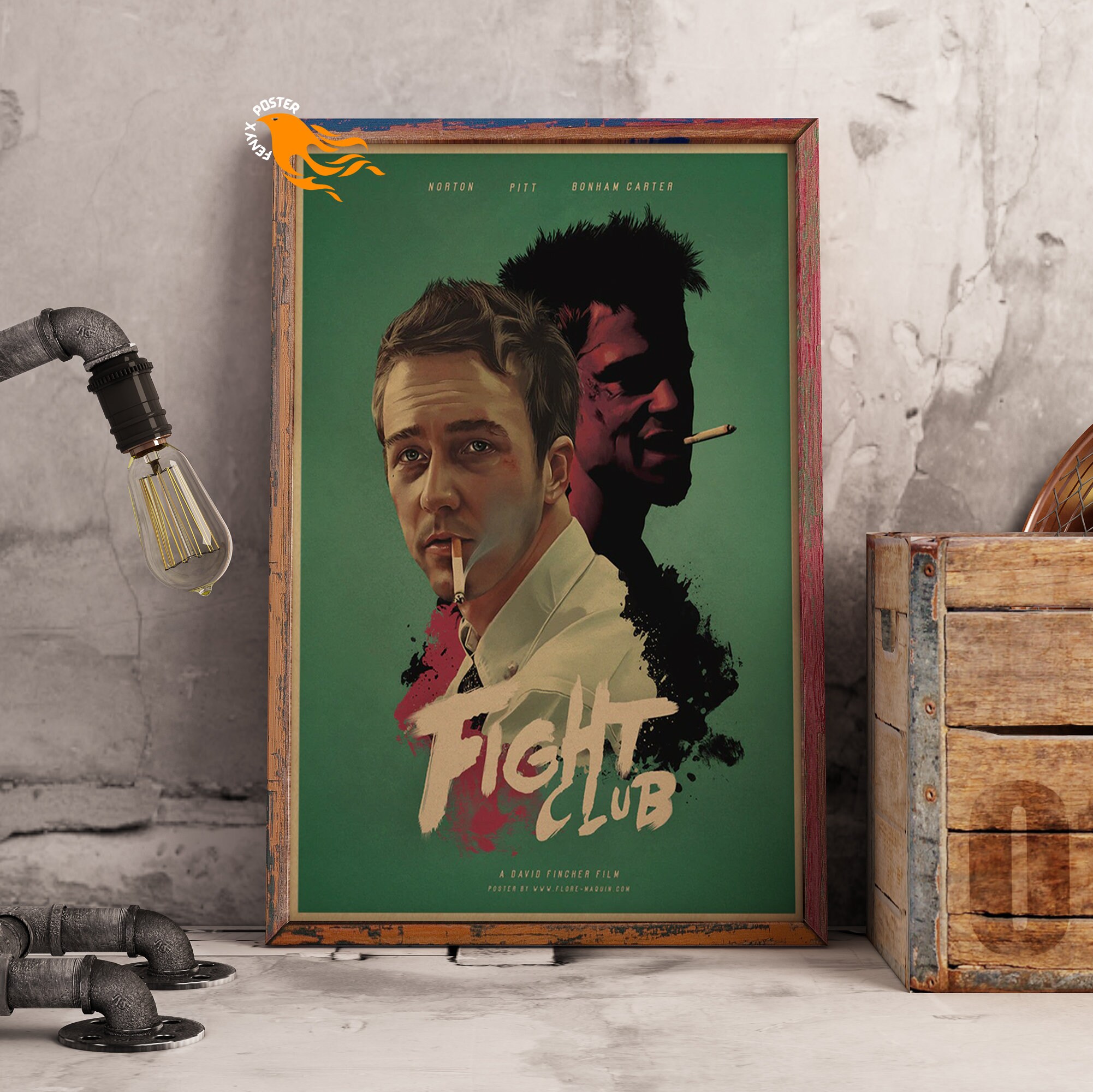 Discover Fight Club Retro Poster, Kraft Paper Print, Movie Wall Art Gift